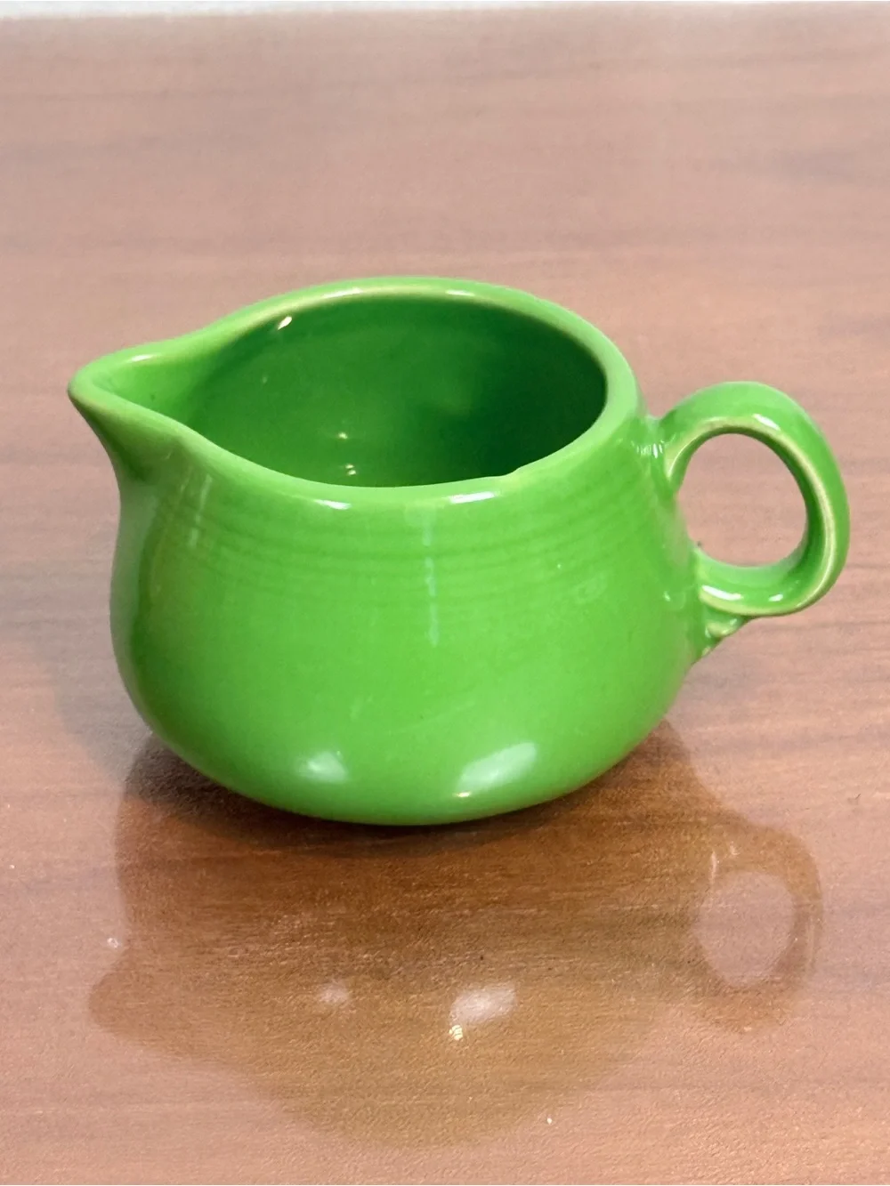 Fiesta HLC Red Sugar Bowl with Lid & Green Creamer